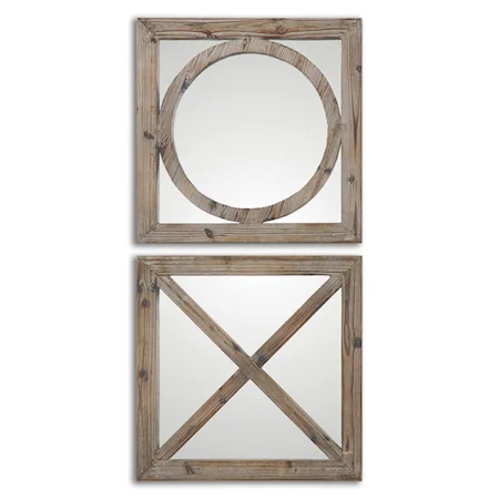 Baci E abbracci, Wooden Mirrors Set of 2